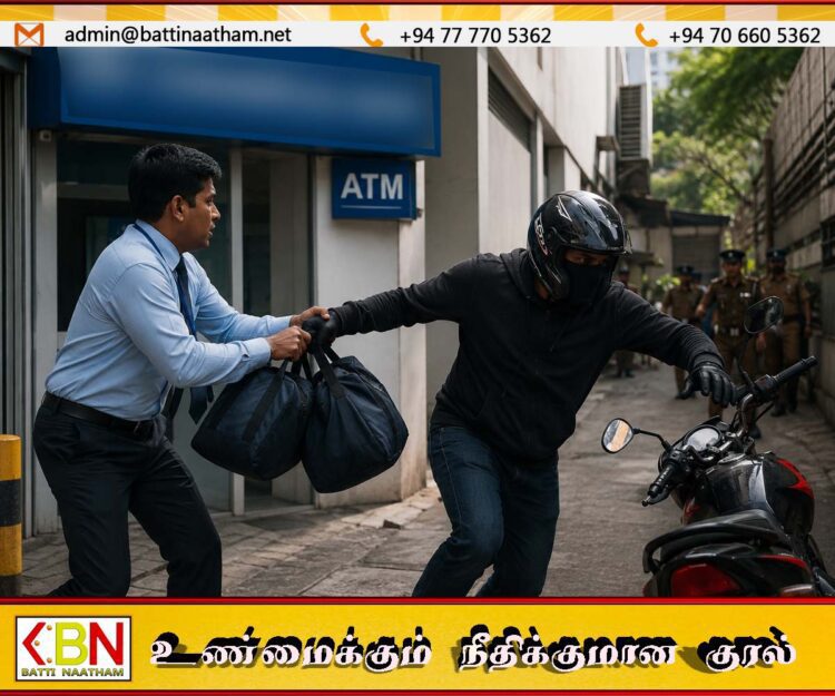 அரச வங்கி ஒன்றின் 3 கோடியே 50 இலட்சம் ரூபாய் பணம் கொள்ளை