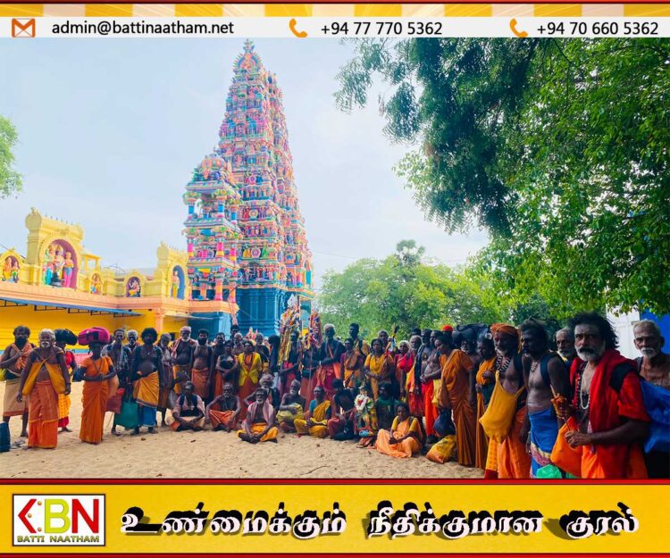 செல்வச் சந்நிதியிலிருந்து கதிர்காமம் நோக்கி பயணிக்கும் பாதயாத்திரை மட்டு மாமாங்கத்தை வந்தடைந்தது