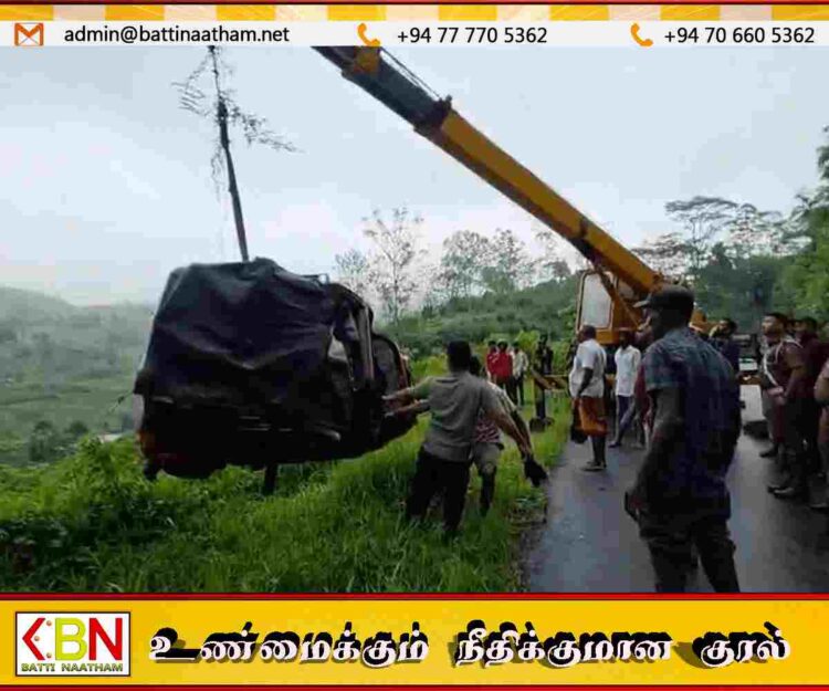 வட்டவளையில் முச்சக்கரவண்டி 75 அடி பள்ளத்தில் பாய்ந்து விபத்து; சாரதி காயம்!