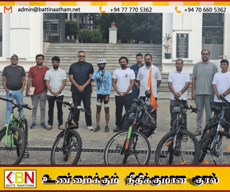 தற்கொலை தடுப்பு விழிப்புணர்வு; யாழிலிருந்து கொழும்பு வரை இந்திய மாற்றுத்திறனாளியின் சைக்கிள் பயணம்!