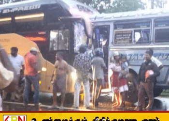 லுணுகம்வெஹேரில் இரு தனியார் பேருந்துகள் நேருக்கு நேர் மோதி விபத்து;15 பேர் காயம்!