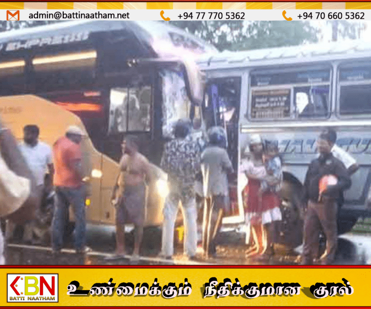 லுணுகம்வெஹேரில் இரு தனியார் பேருந்துகள் நேருக்கு நேர் மோதி விபத்து;15 பேர் காயம்!