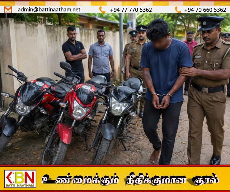 மட்டக்களப்பில் விற்பனைக்கு உள்ள மோட்டார் சைக்கிளை ஓடிப் பார்த்து வாங்குவதாக திருடிச் சென்றவர் கைது