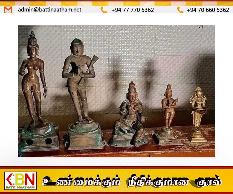 இலங்கைக்கு கடத்த முயன்ற ஐம்பொன் சிலைகள் மீட்பு