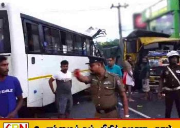 அத்துருகிரியவில் பஸ் – டிப்பர் நேருக்கு நேர் மோதல்; 20 பேர் காயம்