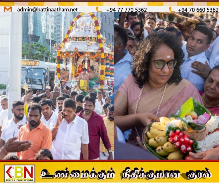கொழும்பில் ஆடி வேல் ஊர்வலத்தில் பங்கேற்ற பிரதமர் ஹரிணி அமரசூரிய