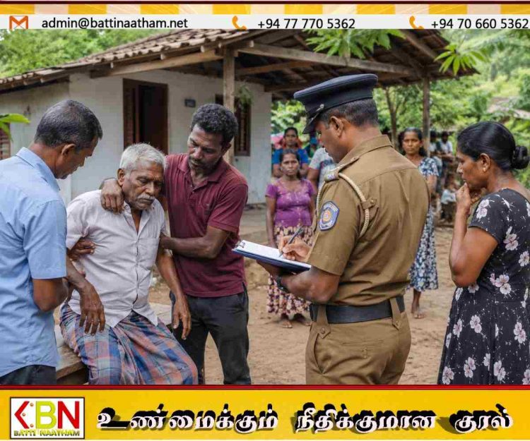 கோழி விவகாரத்தில் தந்தையை கூரிய ஆயுதத்தால் தாக்கிய மகன்!