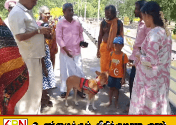 பாதயாத்திரை குழுவிலிருந்து பிரிக்கப்பட்ட ‘சுப்பிரமணியம்’ நாய் உரிமையாளருடன் கதிர்காமம் சென்றது!