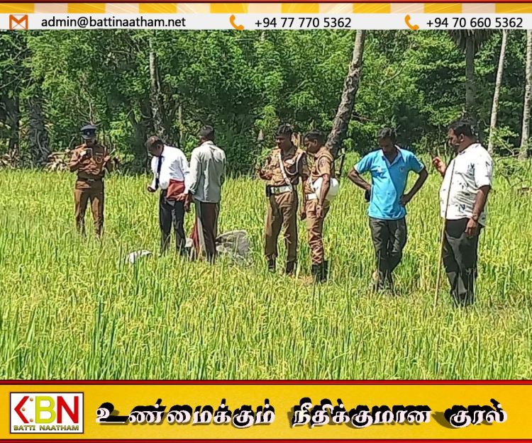வெல்லாவெளி வயல் நிலத்தில் 58 வயது நபரின் சடலம் மீட்பு!