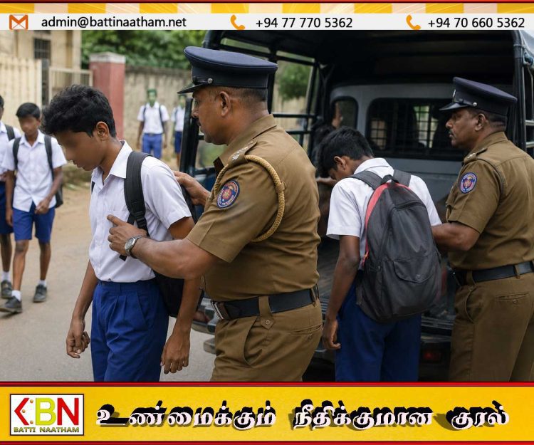 பாடசாலைக்கு ஒழுங்காக செல்லாத மாணவர்கள் கைது