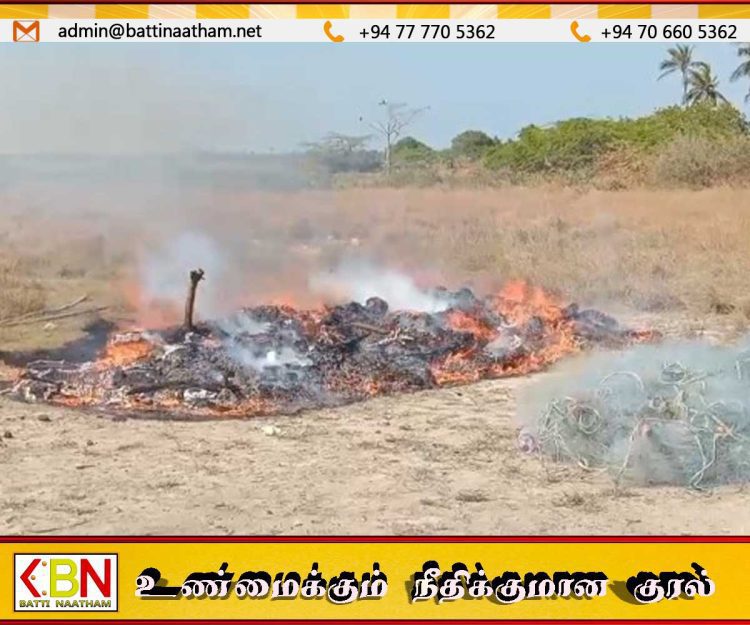 யாழில் 600 கிலோ கேரளக் கஞ்சா நீதிமன்ற உத்தரவின் பேரில் எரித்தழிப்பு