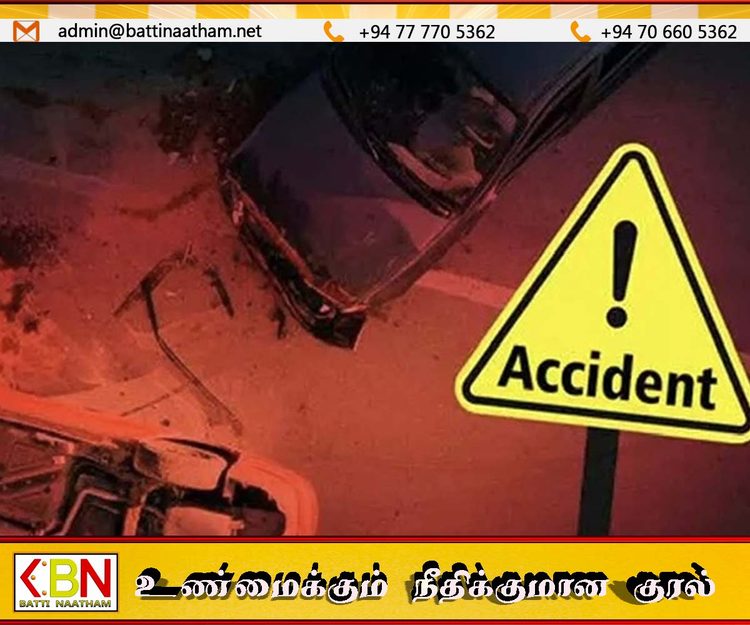 மட்டு நகரில் பொலிஸ் ஜீப்வண்டியும் மோட்டார் சைக்கிளும் மோதிய விபத்தில் ஒருவர் படுகாயம்-பொலிஸ் சாரதி கைது