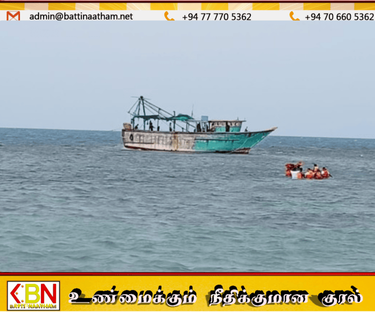 நெடுந்தீவு கடற்பரப்பில் விபத்துக்குள்ளான இந்திய படகு; 11 மீனவர்களை மீட்கும் பணியில் இலங்கை கடற்படை!