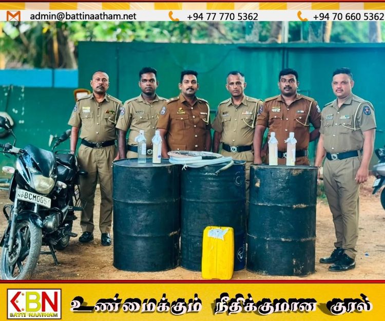 யாழ்ப்பாணத்தில் சட்டவிரோத மதுபான உற்பத்தி நிலையம் முற்றுகை; இருவர் கைது