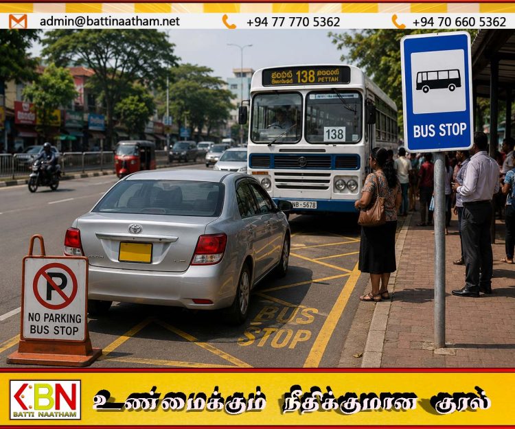 பேருந்து தரிப்பிடங்களில் வாகனங்களை நிறுத்துவோருக்கு எதிராக சட்ட நடவடிக்கை
