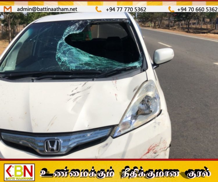 துவிச்சக்கர வண்டியில் சென்றவரை மோதித்தள்ளிய கார்; கிளிநொச்சியில் சம்பவம்