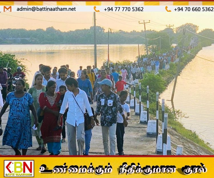 மட்டு ஆயித்தியமலை தூய சதா சகாய அன்னை திருத்தலம் நோக்கி பல்லாயிரக்கணக்கானோர் பாதயாத்திரை!