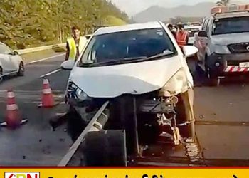தெற்கு அதிவேக நெடுஞ்சாலையில் சொகுசு கார் விபத்து; பெண் ஒருவருக்கு காயம்!