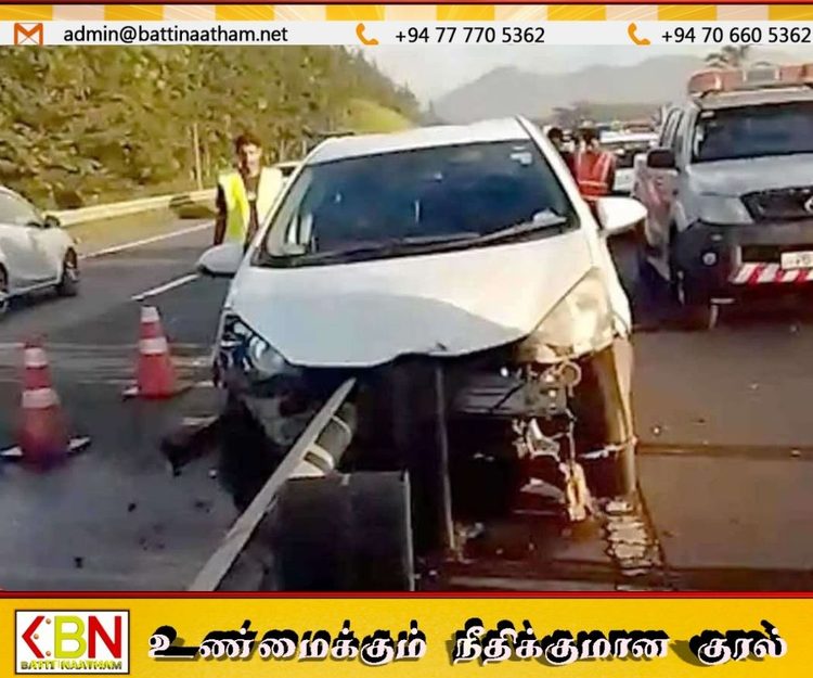 தெற்கு அதிவேக நெடுஞ்சாலையில் சொகுசு கார் விபத்து; பெண் ஒருவருக்கு காயம்!