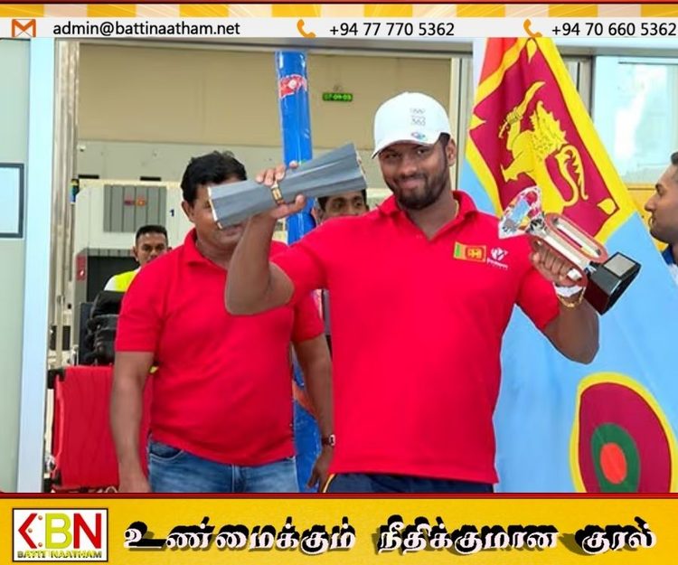 உலக அல்டிமேட் செம்பியன் பட்டம் வென்ற ருமேஷ் தரங்க நாடு திரும்பினார்!
