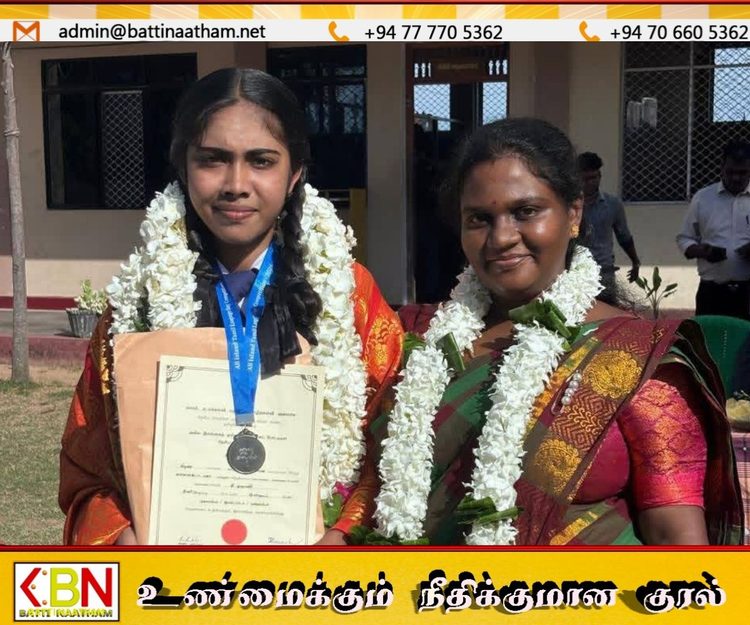 தமிழ் தினப் போட்டியில் தேசிய மட்டத்தில் இரண்டாம் இடம் பெற்ற மட்டக்களப்பு மாணவி!