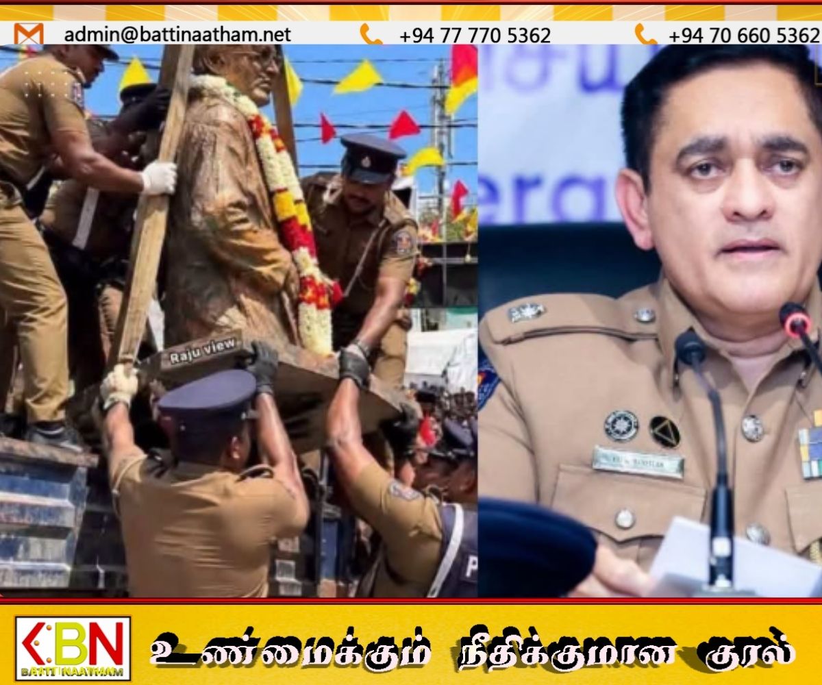 யுத்த மனநிலையைத் தடுக்க திலீபனின் உருவச்சிலை அகற்றப்பட்டது; பொலிசார்