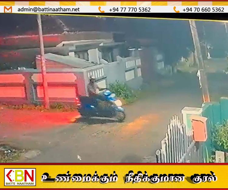 மட்டுநகரில் பெண்ணின் தங்க சங்கிலியை பறிக்க முயற்சி; சிக்கிய சிசிடிவி காட்சி