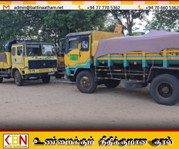 அனுமதியின்றி மணல் ஏற்றிச் சென்ற 3 டிப்பர் வாகனங்கள் கைப்பற்றல்; சாரதிகள் கைது!