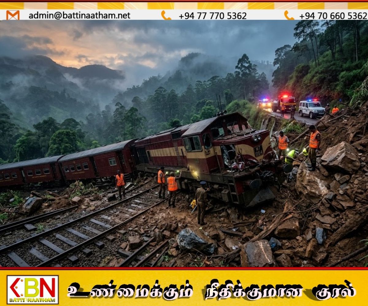 பேராதனையிலிருந்து கொழும்பு நோக்கிப் பயணித்த அலுவலக ரயில் தடம்புரண்டது