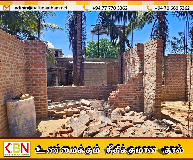 மட்டு சந்திவெளியில் கட்டிட சுவர் இடிந்து விழுந்து மேசன் தொழிலாளி ப.லி