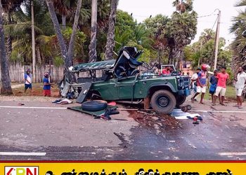 மன்னார்–தலைமன்னார் வீதியில் இராணுவ வாகனம் விபத்து, ஒருவர் உயிரிழப்பு, 11 பேர் காயம்!