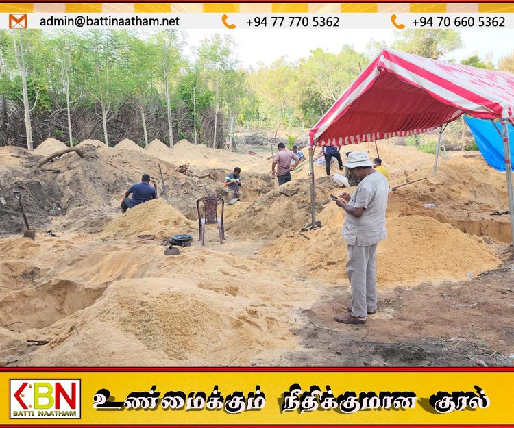 கிழக்கில் மனிதப்புதைகுழி என சந்தேகிக்கப்படும் இடத்தில் “மனித எலும்புகள் வெளிப்பட்டன
